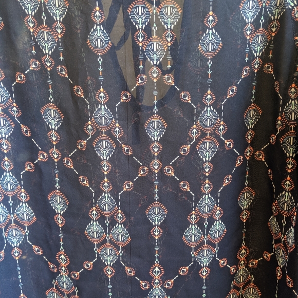 DONATING 1/20/25 Charlotte Russe Sheer Navy Blouse - Picture 6 of 7